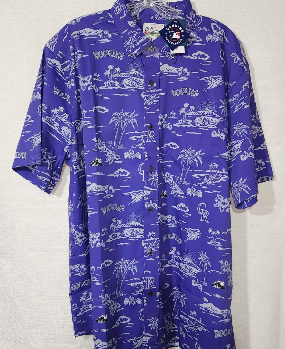 Colorado rockies short sleeve Hawaiian shirt Men XL